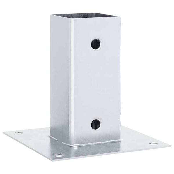 vidaXL Podstavki za stebre kvadratni 4 kosi srebrni 61x61 mm