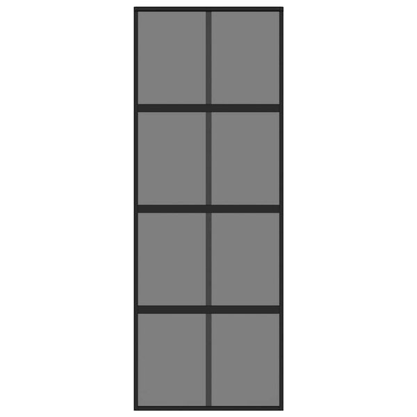 vidaXL Drsna vrata črna 76x205 cm kaljeno steklo in aluminij