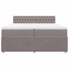 vidaXL Box spring postelja z vzmetnico taupe 200x200 cm blago