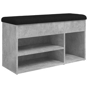 vidaXL Klop za čevlje betonsko siva 82x32x45,5 cm inženirski les