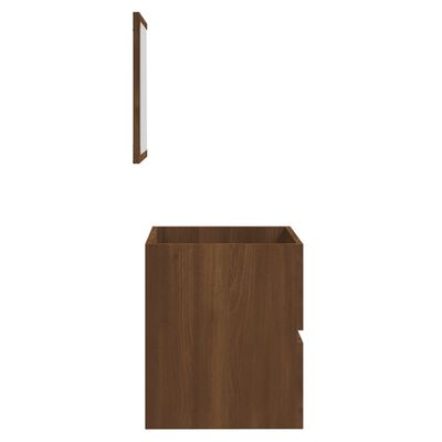 vidaXL Kopalniška omarica z ogledalom rjavi hrast konstruiran les