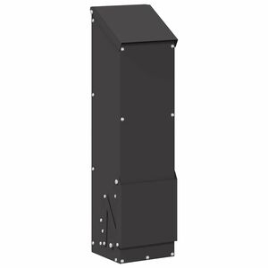 vidaXL Hranilnik za pi&scaron;čance Črna 13 x 12 x 51 cm Hladno valjana jeklo