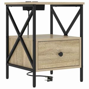 vidaXL Nočna omarica Sonoma hrast 41,5 x 40,5 x 55 cm Konstruiran les