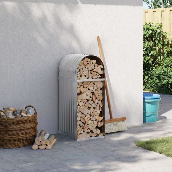 vidaXL Nosilec za polena svetlo sivo 40x45x100 cm pocinkano jeklo