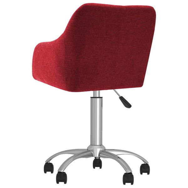 vidaXL Vrtljiv jedilni stol vinsko rdeče blago