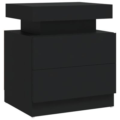 vidaXL Nočna omarica črna 45x35x52 cm iverna plošča