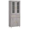 vidaXL Visoka komoda siva sonoma 69,5x34x180 cm inženirski les
