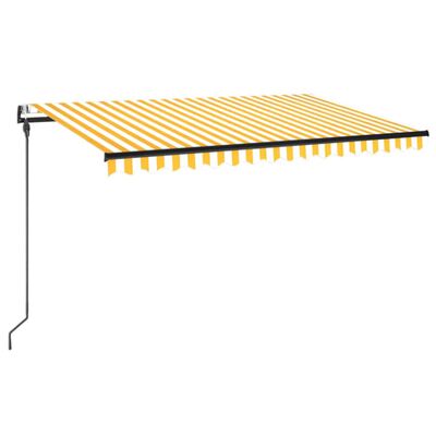 vidaXL Avtomatsko zložljiva tenda 450x300 cm rumena in bela