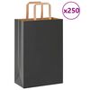 vidaXL Papirnate vrečke 250 kosov z ročaji črne barve 21x11x31 cm