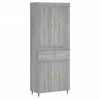 vidaXL Visoka komoda siva sonoma 69,5x34x180 cm inženirski les