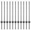 vidaXL Steber ograje. 11 pcs Siva 80 cm Jeklo