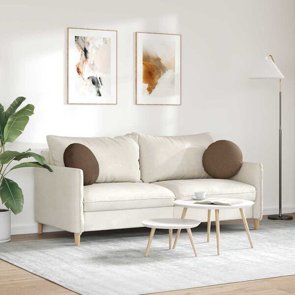 vidaXL Sedežne blazine 2 pcs Rjava &Oslash;40 x 13 cm blago