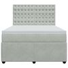 vidaXL Box spring postelja z vzmetnico svetlo siv 140x190 cm žamet