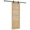 vidaXL Drsna vrata Naravna in črna 73,5 x 211 cm Trdna borovina