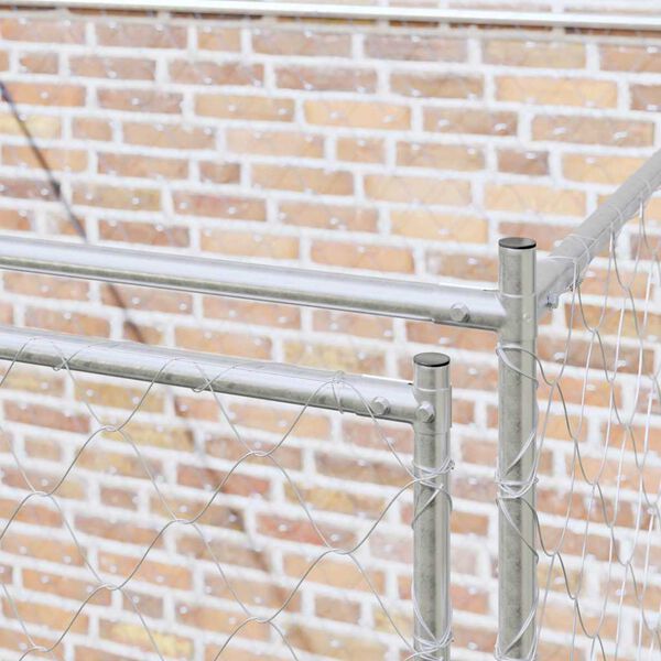 vidaXL Pasja kletka srebrna 200 x 200 x 200 cm Cinkana jeklena