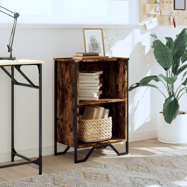 vidaXL Knjižna omara dimljeni hrast 50x31x74,5 cm inženirski les