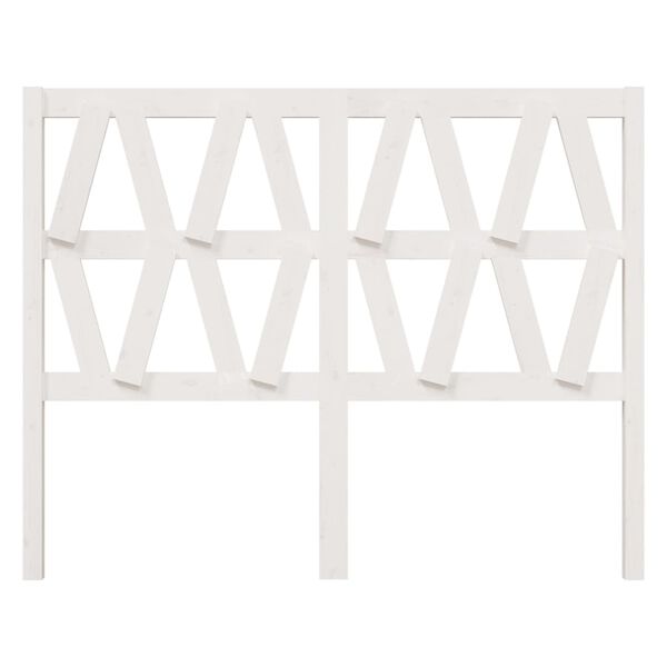 vidaXL Posteljno vzglavje belo 126x4x100 cm trdna borovina