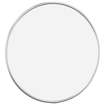 vidaXL Stensko ogledalo srebrno Ø 30 cm okroglo