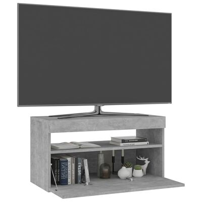 vidaXL TV omarica z LED lučkami betonsko siva 75x35x40 cm