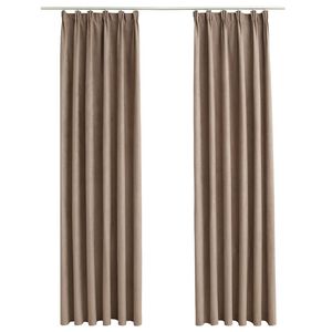 vidaXL Zatemnitvene zavese z obe&scaron;ali 2 kosa taupe 140x225 cm