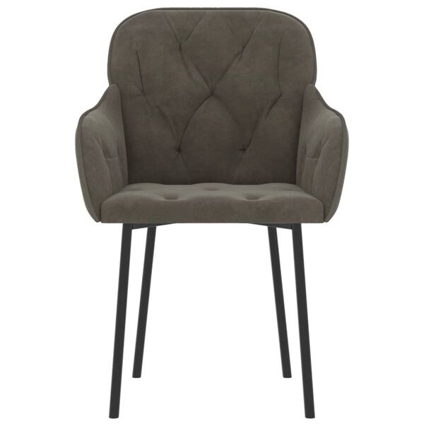 vidaXL Jedilni stoli 2 kosa temno siv žamet