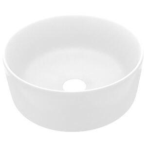 vidaXL Razko&scaron;en umivalnik okrogel mat bel 40x15 cm keramičen