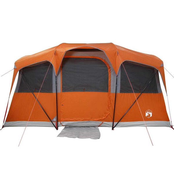 vidaXL Šotori s streho Siva in oranžna 435 x 255 x 216 cm Poliester