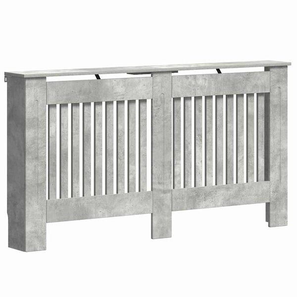 vidaXL Pokrov radiatorja Betonsko siva 152 x 19 x 81,5 cm