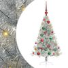 vidaXL Umjetna preddekorirana božićna jelka srebrna 120 cm PET