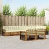 vidaXL Zunanja garnitura za sedenje z blazino 8 pcs Naravna in smetana