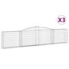vidaXL Obokane gabion ko&scaron;are 3 kosi 400x30x80/100 cm pocinkano železo