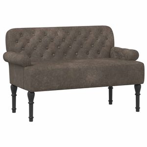 vidaXL Dvojnica s gumbi Temno siva 120 x 65 x 78 cm Umetno nubuk usnje