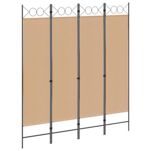 vidaXL 4-panelni pregradnik Bež 160 x 180 cm Blago
