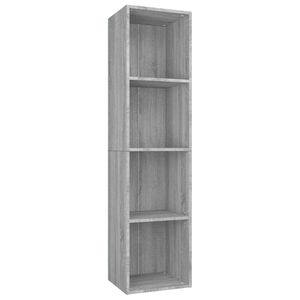 vidaXL Knjižna/TV omara siva sonoma 36x30x143 cm inženirski les