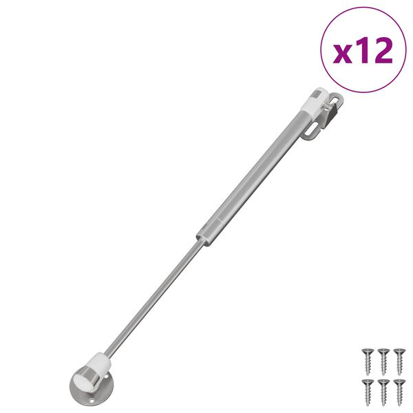 vidaXL Hidravlična plinska pomična vzmeti 12 pcs srebrna PP in železo