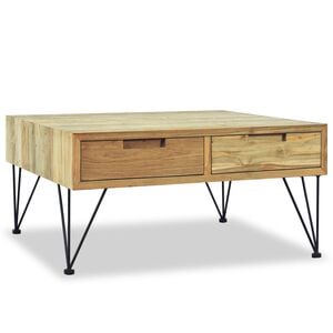 vidaXL Klubska mizica iz tikovine 80x80x40 cm masivna tikovina