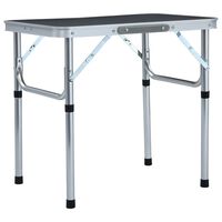 vidaXL Zložljiva miza za kampiranje siva iz aluminija 60x45 cm