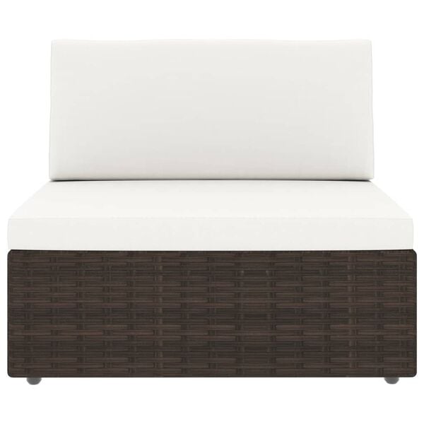 vidaXL Vrtna garnitura 2-delna poli ratan rjava