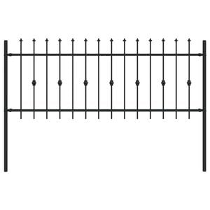 vidaXL Vrh z bodicami Črna 200 x 130 cm Pra&scaron;no lakirano jeklo