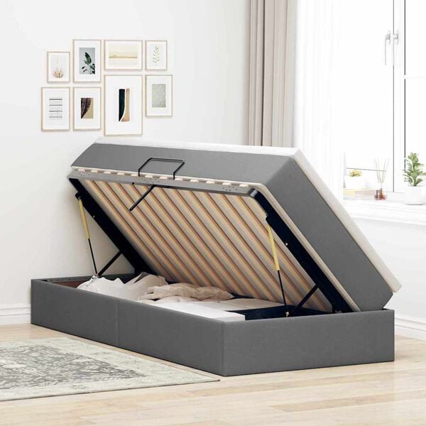 vidaXL Postelja z dodatnim prostorom za shranjevanje in vzmetnico