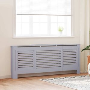 vidaXL Pokrov za radiator MDF siv 205 cm