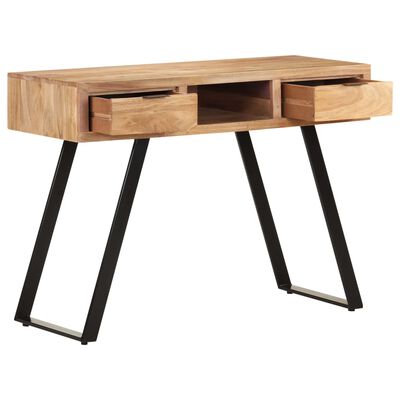 vidaXL Pisalna miza 107x45x79 cm trden akacijev les z naravnimi robovi