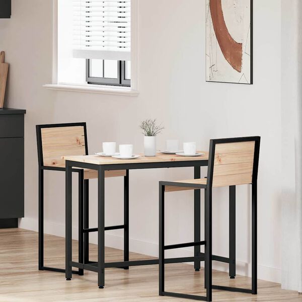 vidaXL miza Naravna 100 x 50 x 77 cm Inženirski les in jeklo