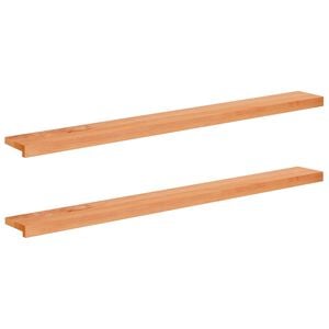 vidaXL Okenske police 2 kos Lakirana 140 x 20 x 2 cm Trda bukovina