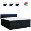 vidaXL Box spring postelja z vzmetnico črna 180x200 cm blago