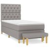 vidaXL Box spring postelja z vzmetnico svetlo siva 80x200 cm blago