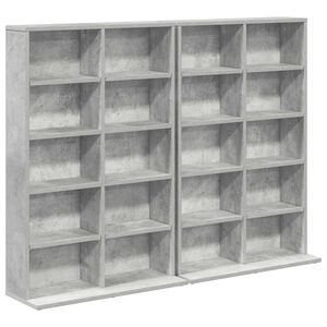 vidaXL CD omara 2 kos Betonsko siva 65 x 23,5 x 97,5 cm Inženirski les