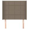vidaXL Vzglavje z u&scaron;esi taupe 93x16x118/128 cm blago