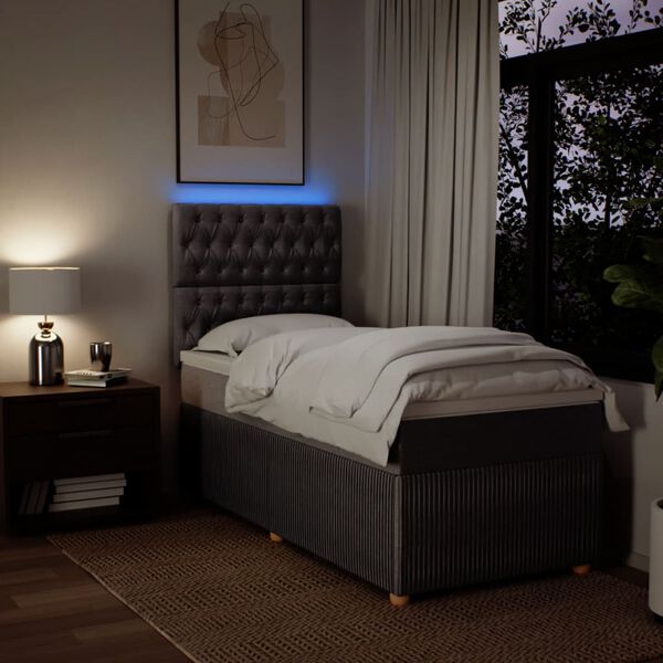 vidaXL Box spring postelja z vzmetnico taupe 90x200 cm blago