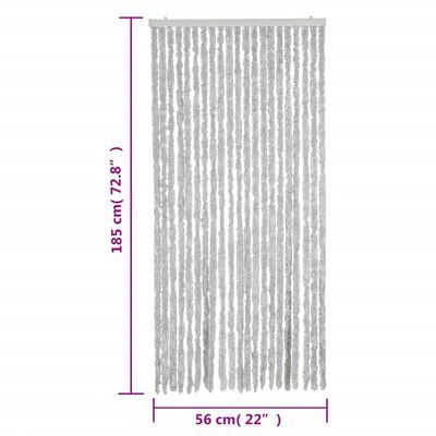 vidaXL Zavesa proti mrčesu siva 56x185 cm šenilja